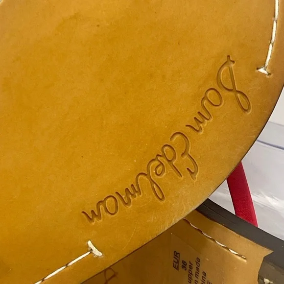 Sam Edelman Gerianne Leather Flip Flops Thongs Size 6 - Red LEATHER Classic Boho - Picture 10 of 11